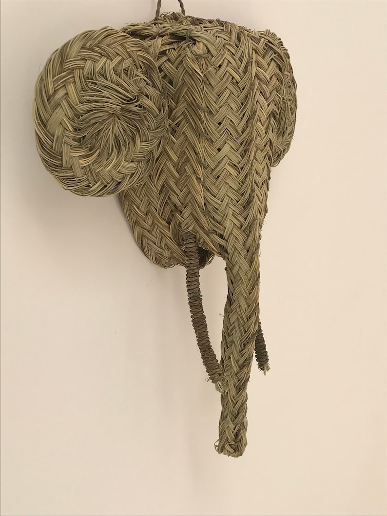 Moroccan handmade rattan Elephant head wall hanging animal Etsy