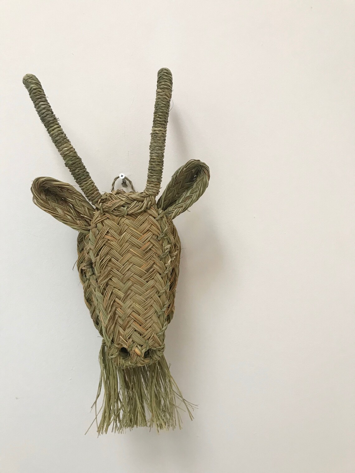 Moroccan handmade rattan Goat head wall hanging animal head Etsy