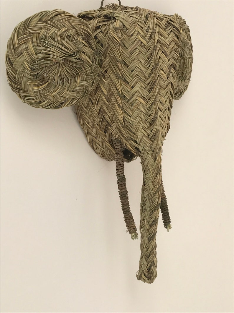 Moroccan handmade rattan Elephant head wall hanging animal Etsy