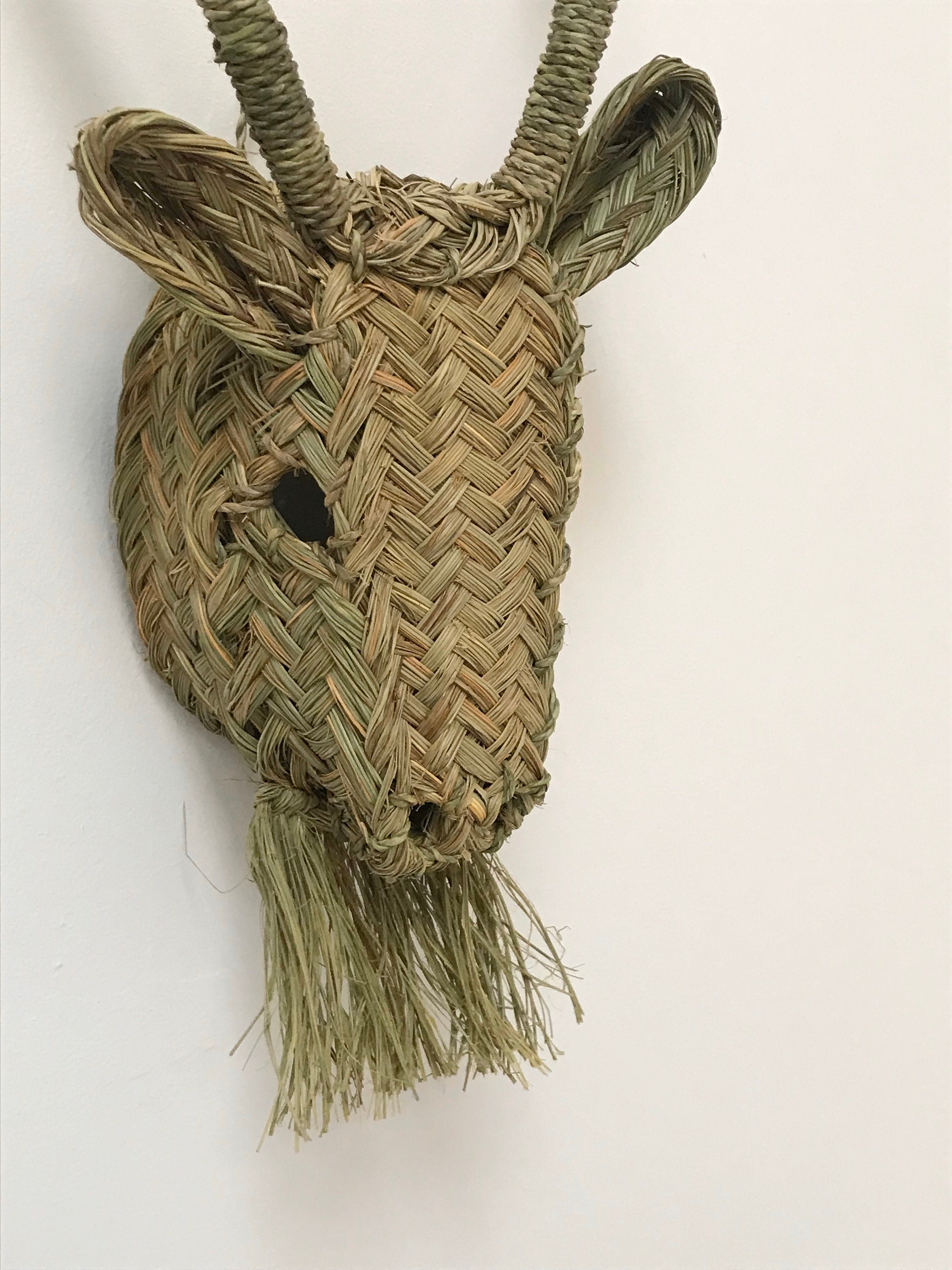 Moroccan handmade rattan Goat head wall hanging animal head Etsy