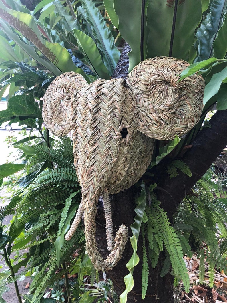 Moroccan handmade rattan Elephant head wall hanging animal Etsy