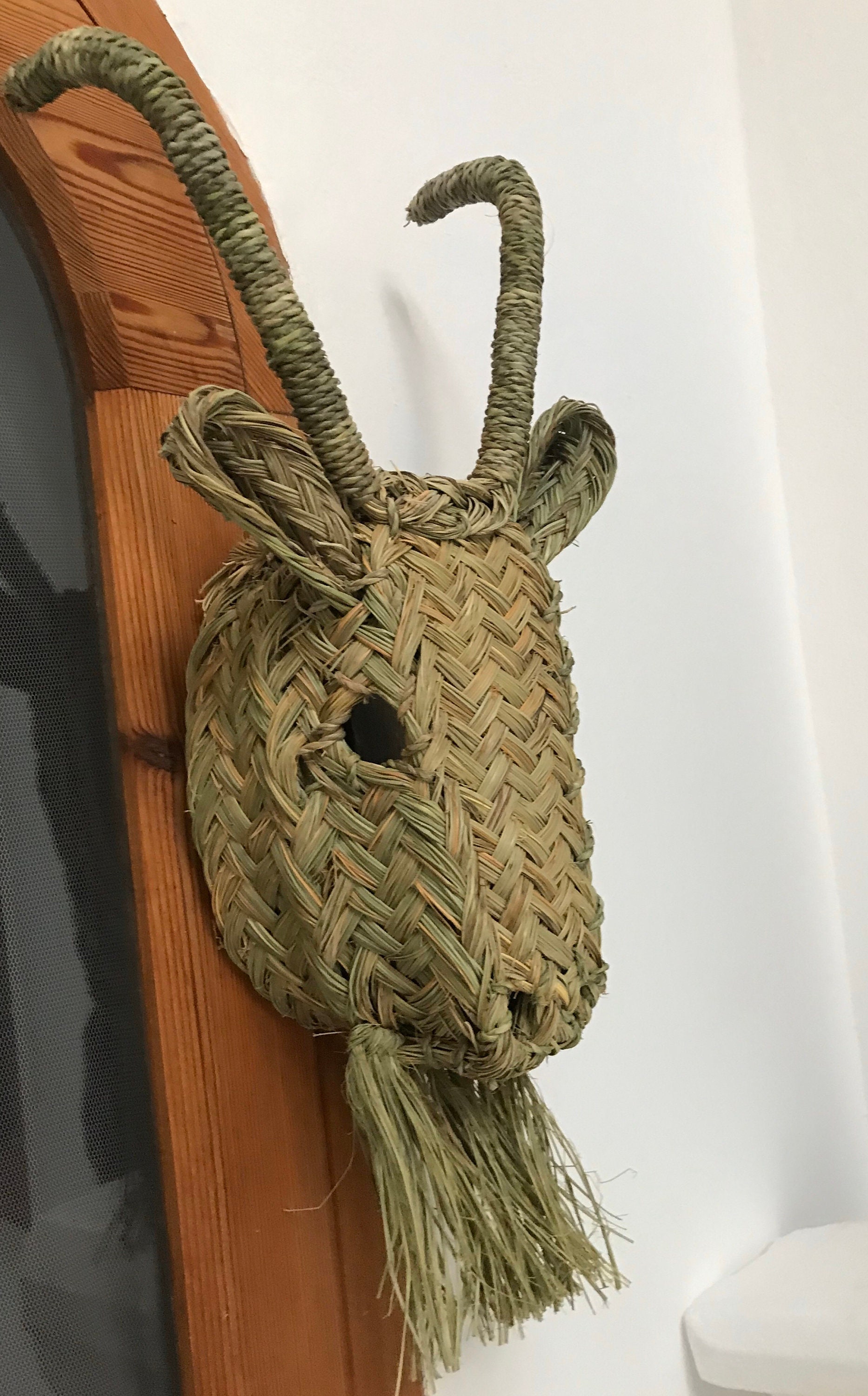 Moroccan handmade rattan Goat head wall hanging animal head Etsy