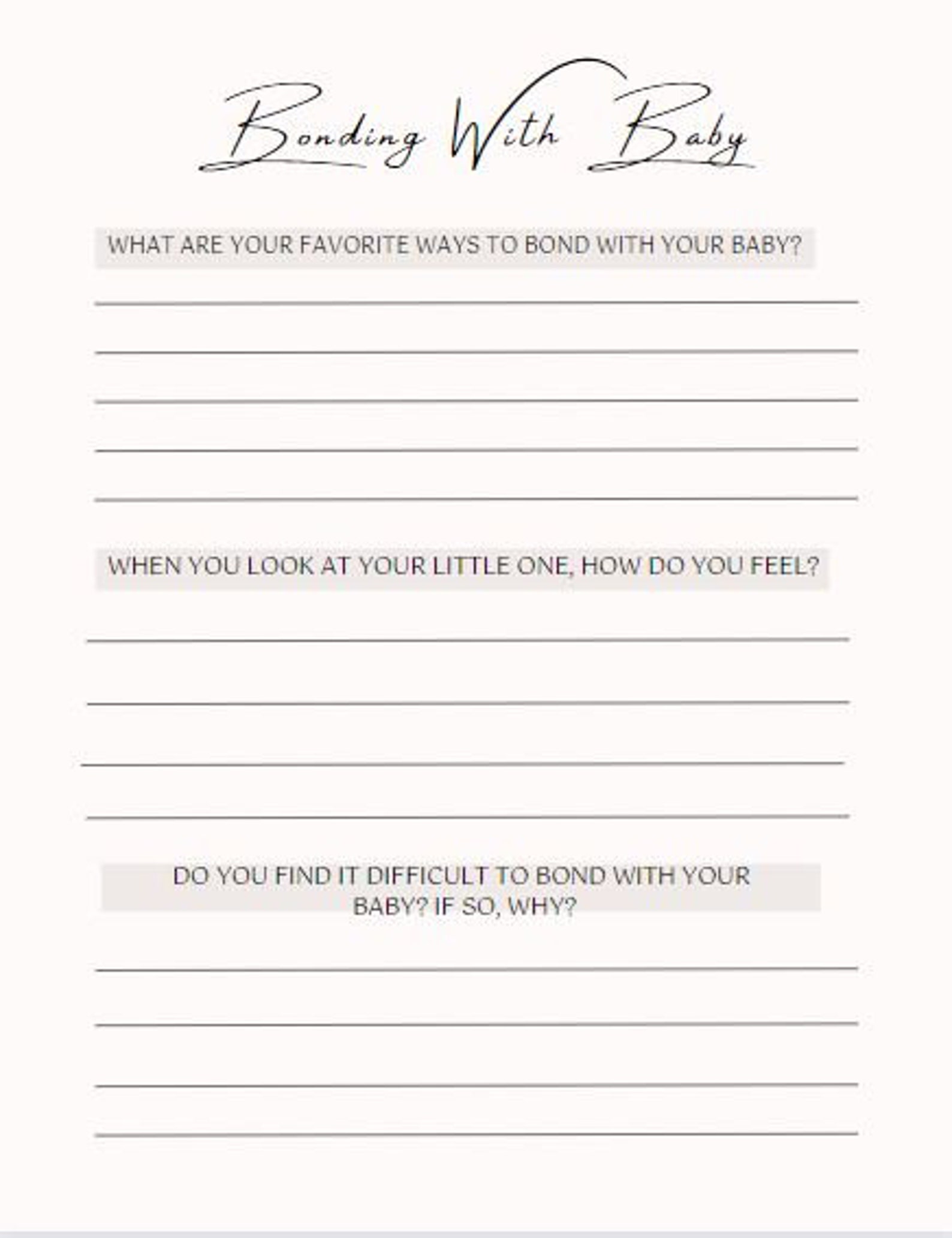 Postpartum Journal (Instant Download) Etsy