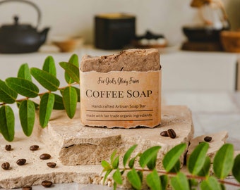 Salted Caramel Coffee Soap, Cold Process Goats Milk Soap,  Phthalate & Paraben Free, Organic Oils, Handmade Artisan Soap With Coffee Oil