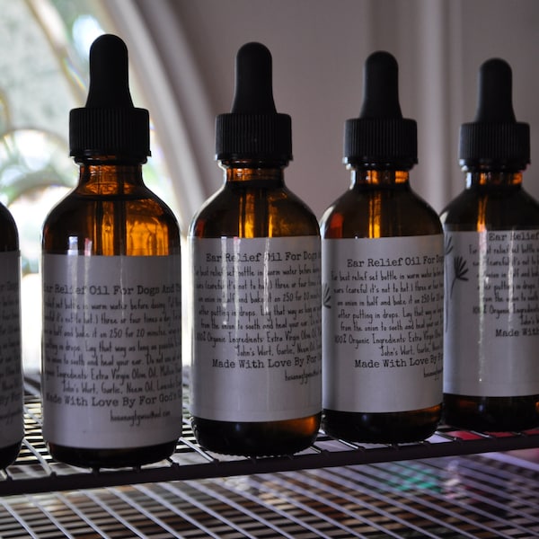 Herbal Ear Relief Oil For People And Their Canine Companions!  Organic All Natural Ingredients