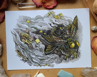 Steampunk Butterfly -A5 card