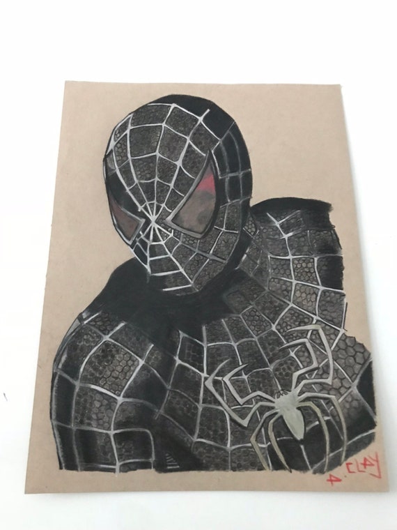 Marvels Spiderman Venom Hand Realistyczne Rysunek Rozmiar A4 Etsy