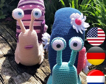 Crochet  Snail Pattern PDF  ( English, German,Portuguese,Dutch)