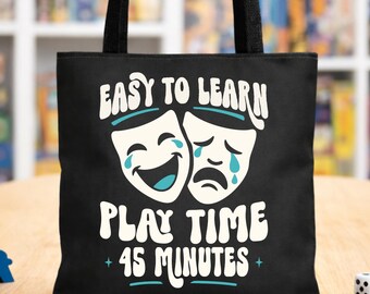 Board Game Tote Bag, Easy To Learn Play Time 45 Minutes, Funny Board Gamer Gift, Tabletop Game Night Bag, Board Game Humor Tote