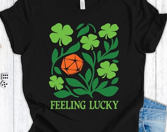 Natural 20 St Patricks Day Shirt, DnD St Patrick's Tee, Lucky D20 Dice Tshirt, RPG Gaming Dungeons & Dragons Gift, Tabletop Gamer Tee
