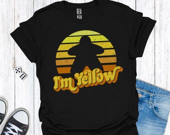 Camiseta amarilla Meeple para amantes de los juegos de mesa, Camiseta "Soy amarillo" para la noche de juegos de mesa en familia, Regalo de camiseta de juegos de mesa para jugadores de mesa G6PC