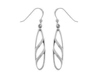 Jewelry Trends Sterling Silver Long Teardrop Dangle Earrings