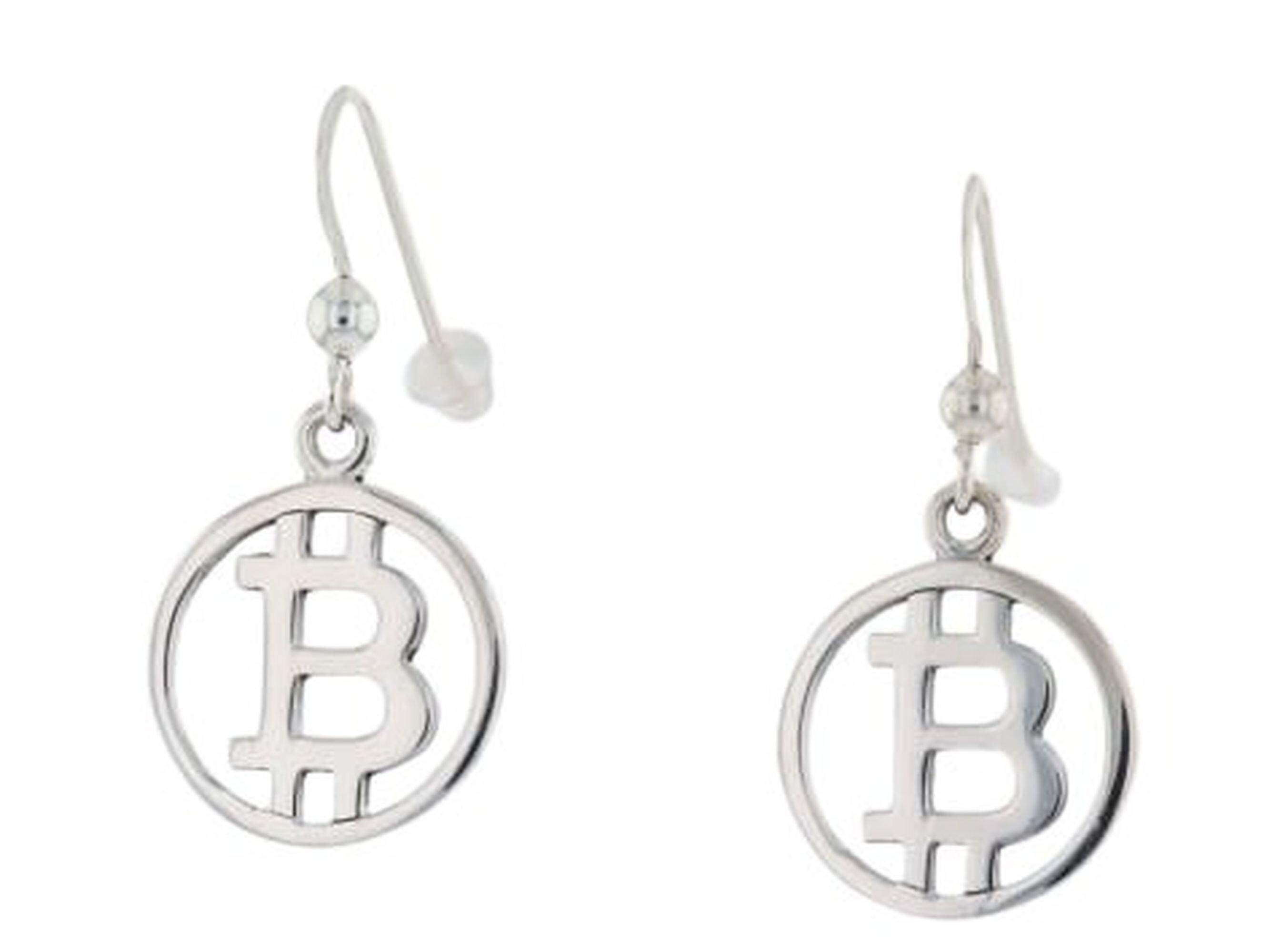 Jewelry Trends スモールビットコインシルバーダングルイヤリング Small Bitcoin Sterling Silver Dangle  Earrings | Jewelry