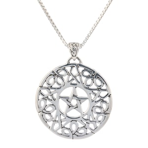 Celtic Star Pentacle Pentagram Sterling Silver Pendant Necklace 18&quot; | Jewelry Trends