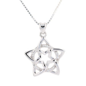 CZ Sterling Silver Pendant Necklace 18&quot; | Jewelry Trends