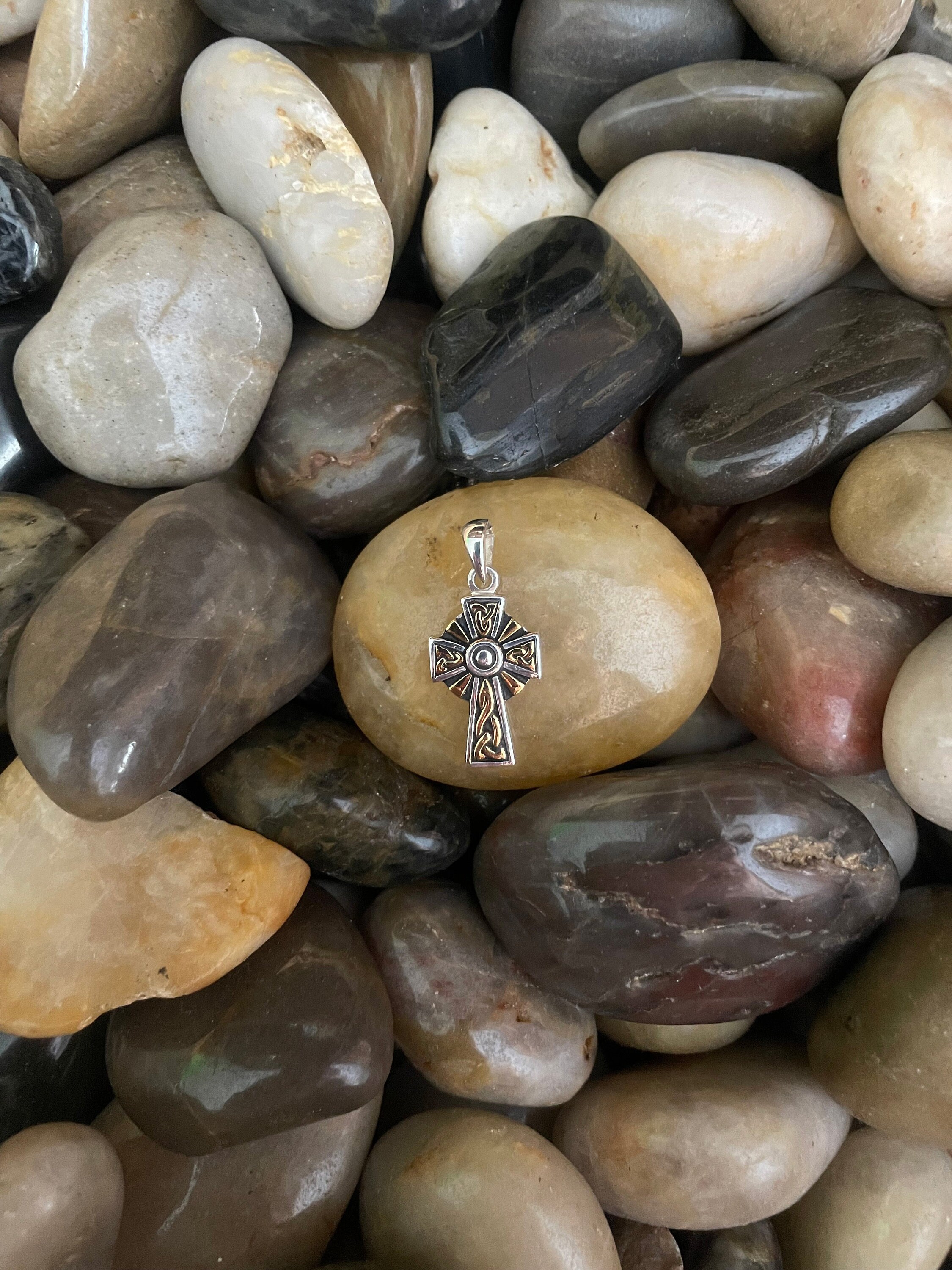 Jewelry Trends Sterling Silver Celtic Trinity Cross Pendant With Gold ...