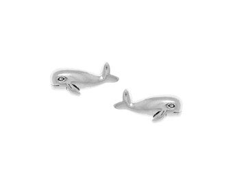 Jewelry Trends Petite Beluga Whale Sterling Silver Stud Earrings