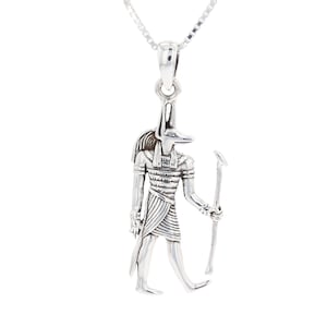 Anubis Egyptian God of The Underworld Sterling Silver Pendant Necklace 18&quot; | Jewelry Trends