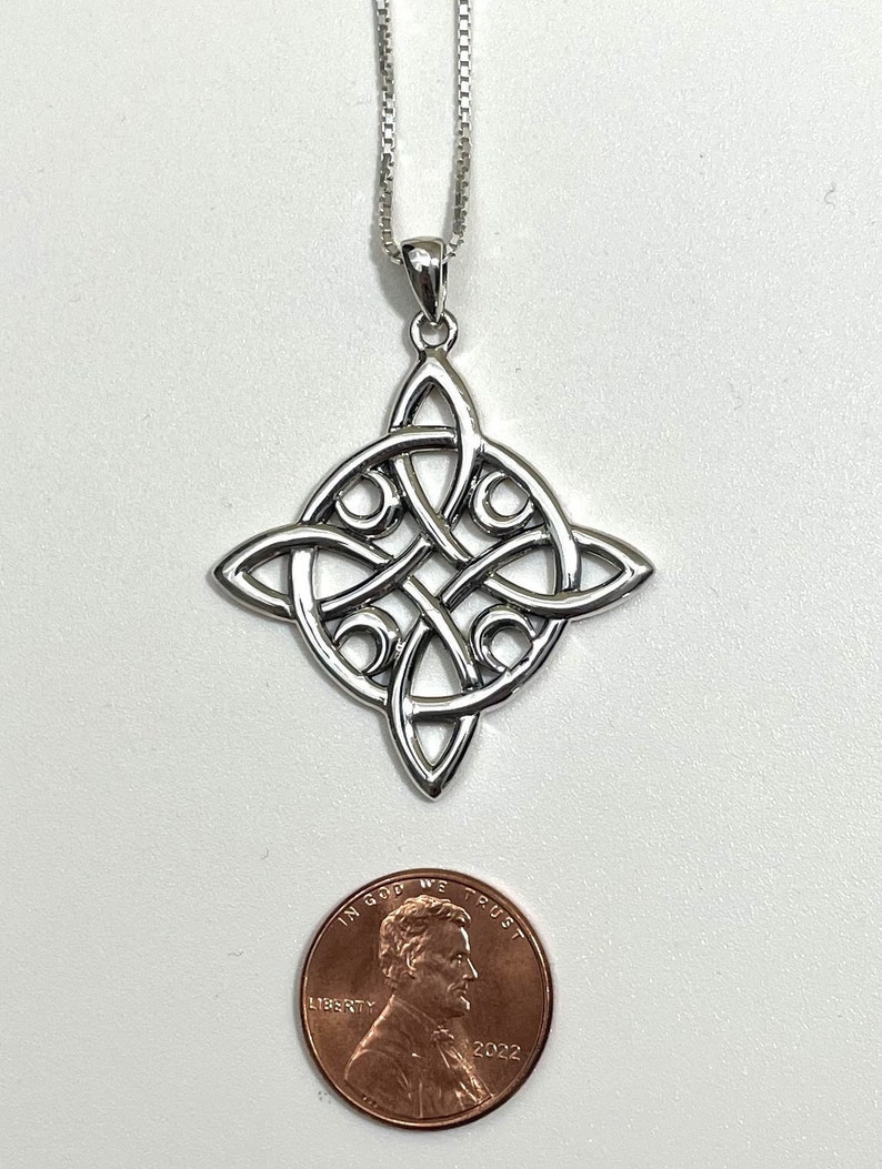 Jewelry Trends Sterling Silver Celtic Quaternary Moon Luck Knot Pendant ...