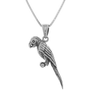 Pet Parrot Bird Sterling Silver Pendant Necklace 18&quot; | Jewelry Trends