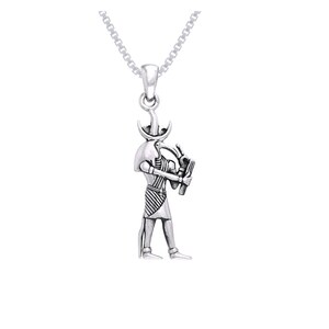 Egyptian Thoth God of Wisdom Sterling Silver Pendant Necklace 18&quot; | Jewelry Trends