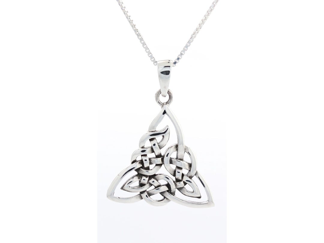 Jewelry Trends Sterling Silver Celtic Triangle Trinity Knot Pendant ...