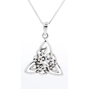 Celtic Triangle Trinity Knot Sterling Silver Pendant Necklace 18&quot; | Jewelry Trends