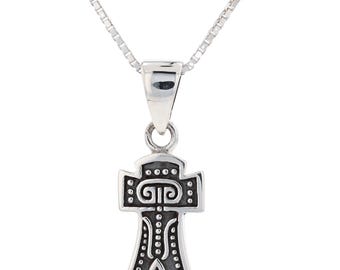 Jewelry Trends Sterling Silver Thor's Hammer Celtic Norse Pendant with 18 Inch Box Chain Necklace