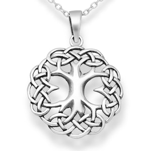 Tree Of Life Celtic Knot Sterling Silver Pendant Necklace 18&quot; | Jewelry Trends