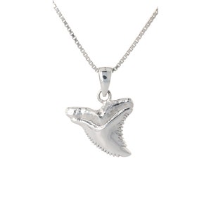 Sterling Silver Shark Tooth Pendant Necklace 18&quot; | Jewelry Trends
