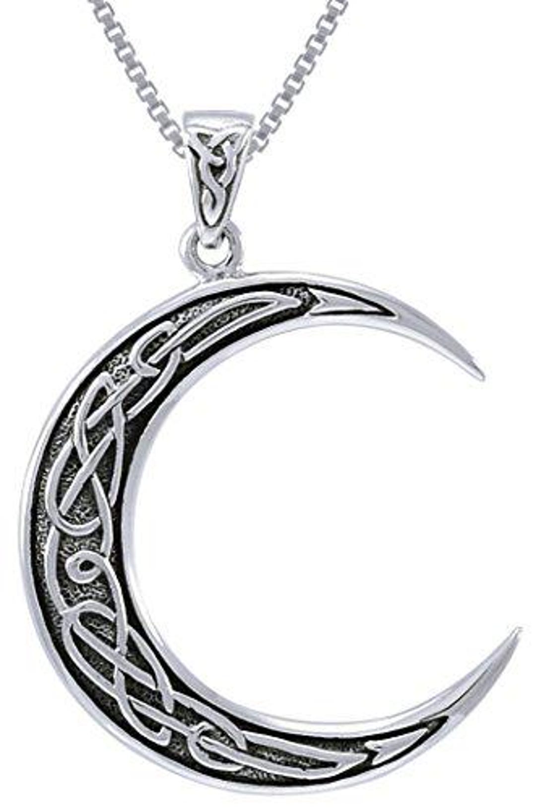 Jewelry Trends Silver Magical Celtic Knot Crescent Moon Pendant ...