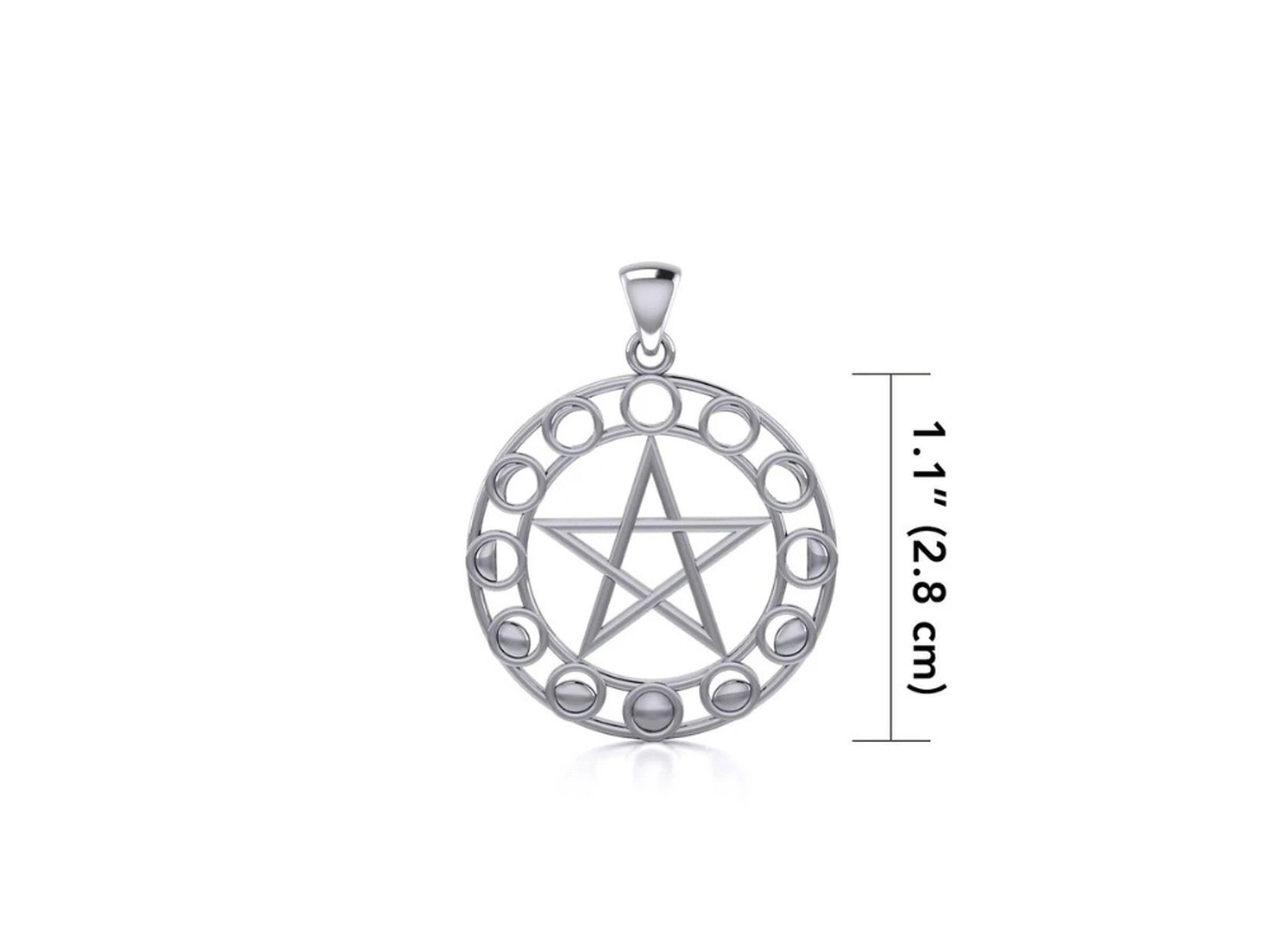 Jewelry Trends Pentacle Star Moon Phase Sterling Silver Pendant ...