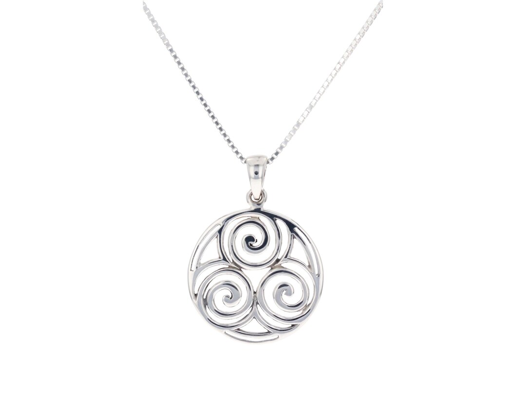 Jewelry Trends Celtic Spiral Trinity Knot Sterling Silver Pendant ...