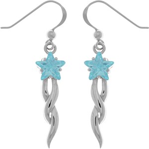 Shooting Star Sterling Silver Dangle Earrings with CZ | Jewelry Trends