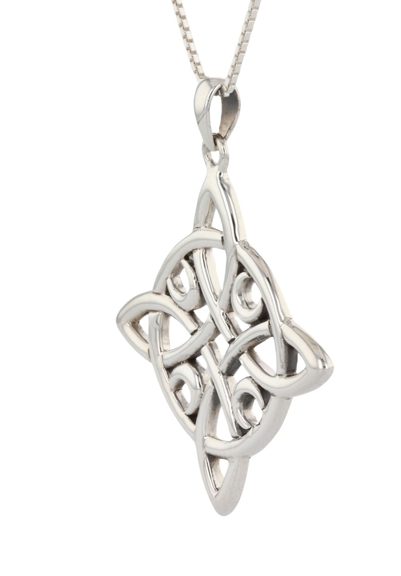 Jewelry Trends Sterling Silver Celtic Quaternary Moon Luck Knot Pendant ...