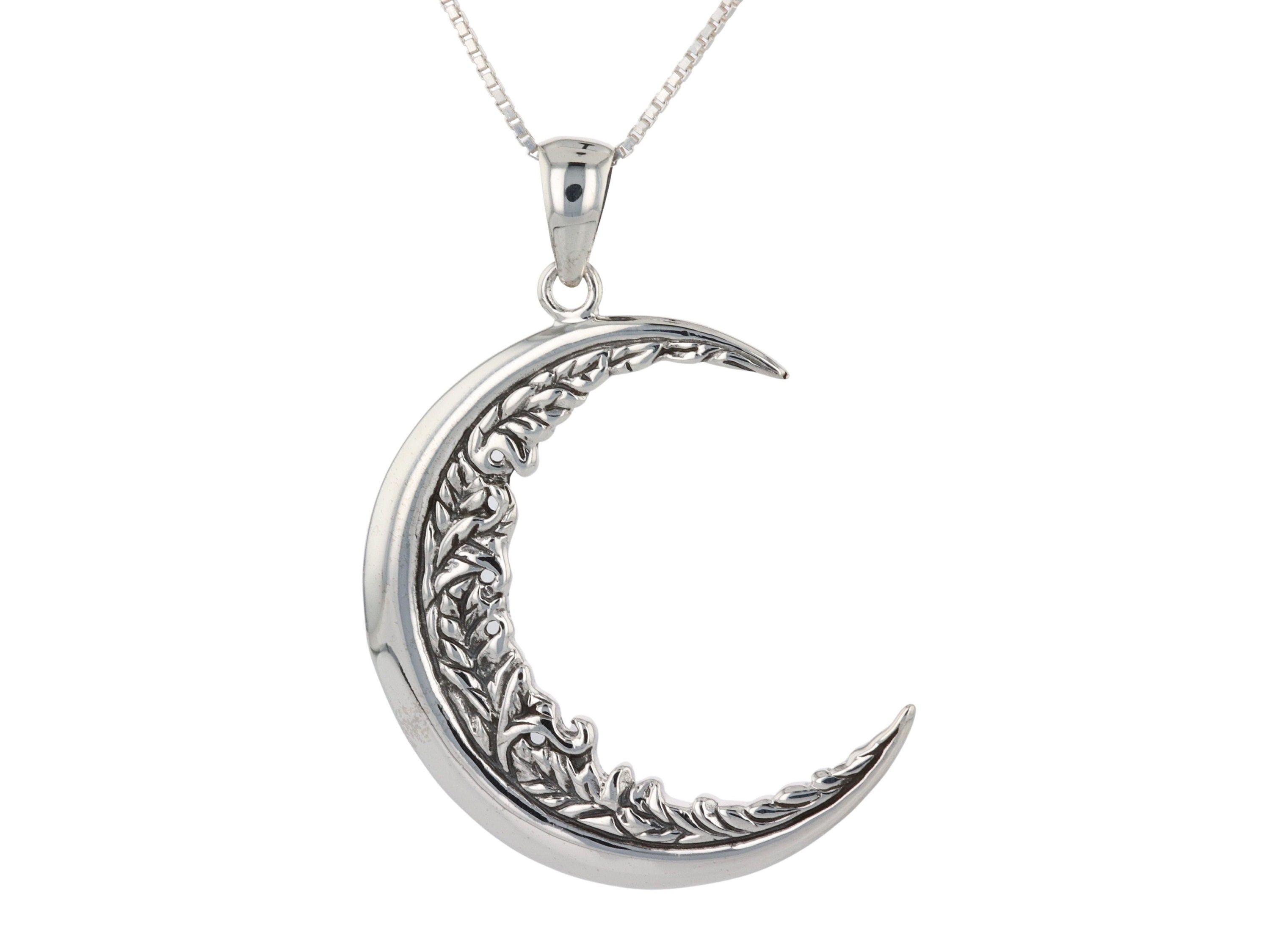 SAINT LAURENT★素敵！CRESCENT MOON Pendant Necklace 🆕️ Auth SAINT LAURENT Paris Gold-Toned CRESCENT MOON