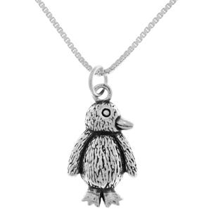 Small Penguin Bird Sterling Silver Pendant Necklace 18" | Jewelry Trends