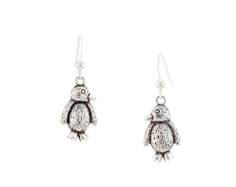Jewelry Trends Penguin Bird Sterling Silver Dangle Earrings