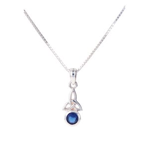 Celtic Birth Month February  Sterling Silver and Synthetic Amethyst Pendant Necklace 18&quot; | Jewelry Trends