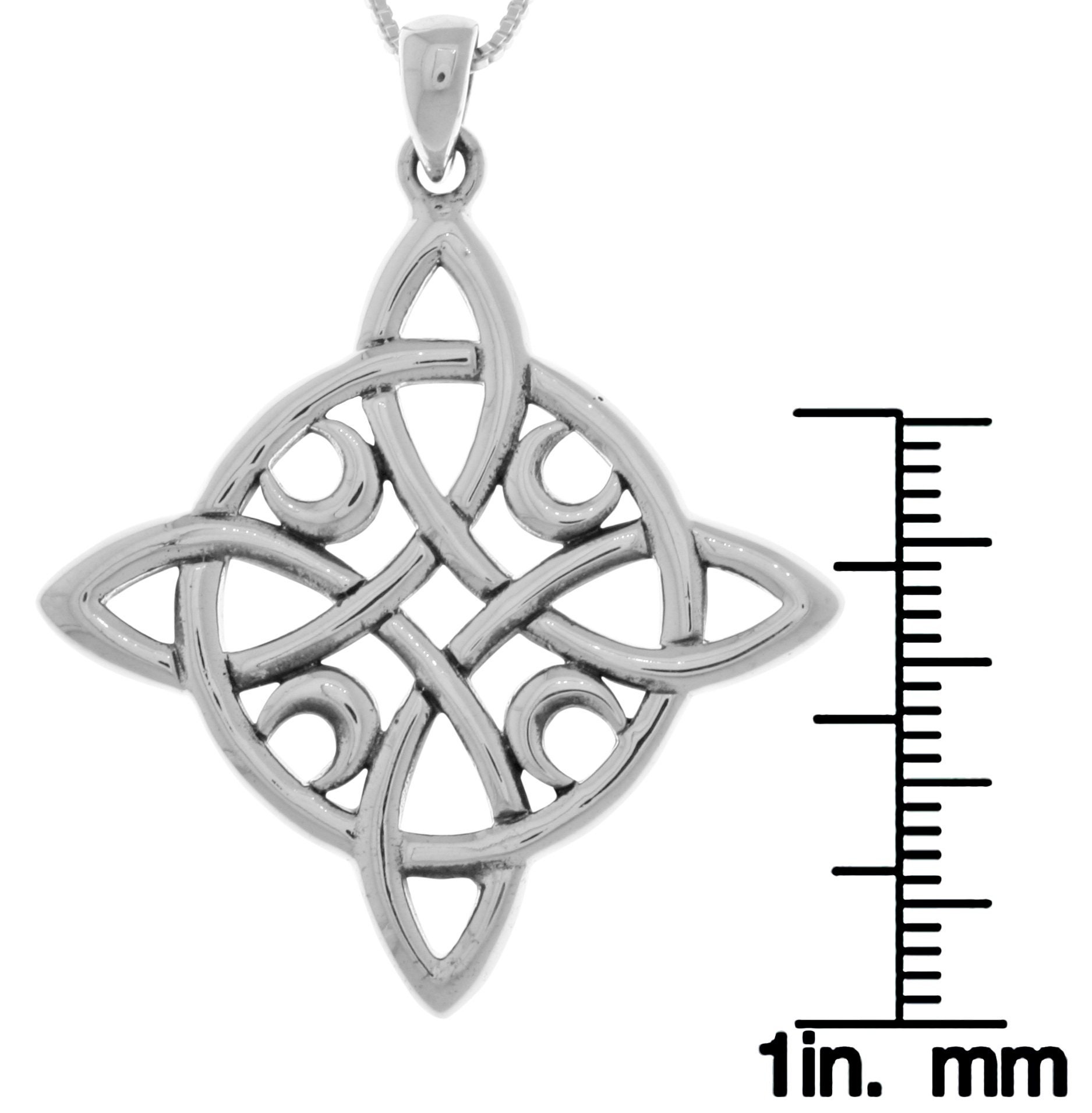 Jewelry Trends Sterling Silver Celtic Quaternary Moon Luck Knot Pendant ...