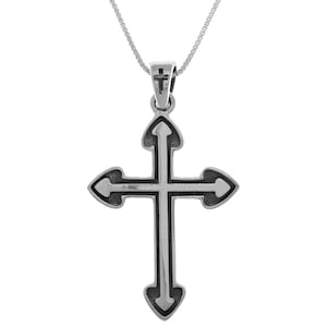 Gothic Cross Sterling Silver Pendant Necklace 18&quot; | Jewelry Trends