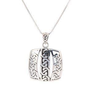 Celtic Square Amulet  Sterling Silver Pendant on Box Chain Necklace | Jewelry Trends