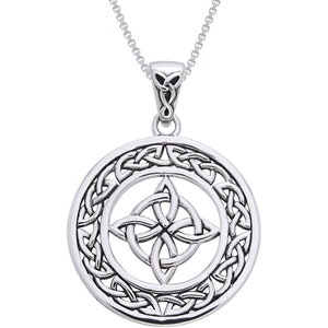 Sterling Silver Celtic Good Luck Knot Round Medallion Pendant Necklace | Jewelry Trends