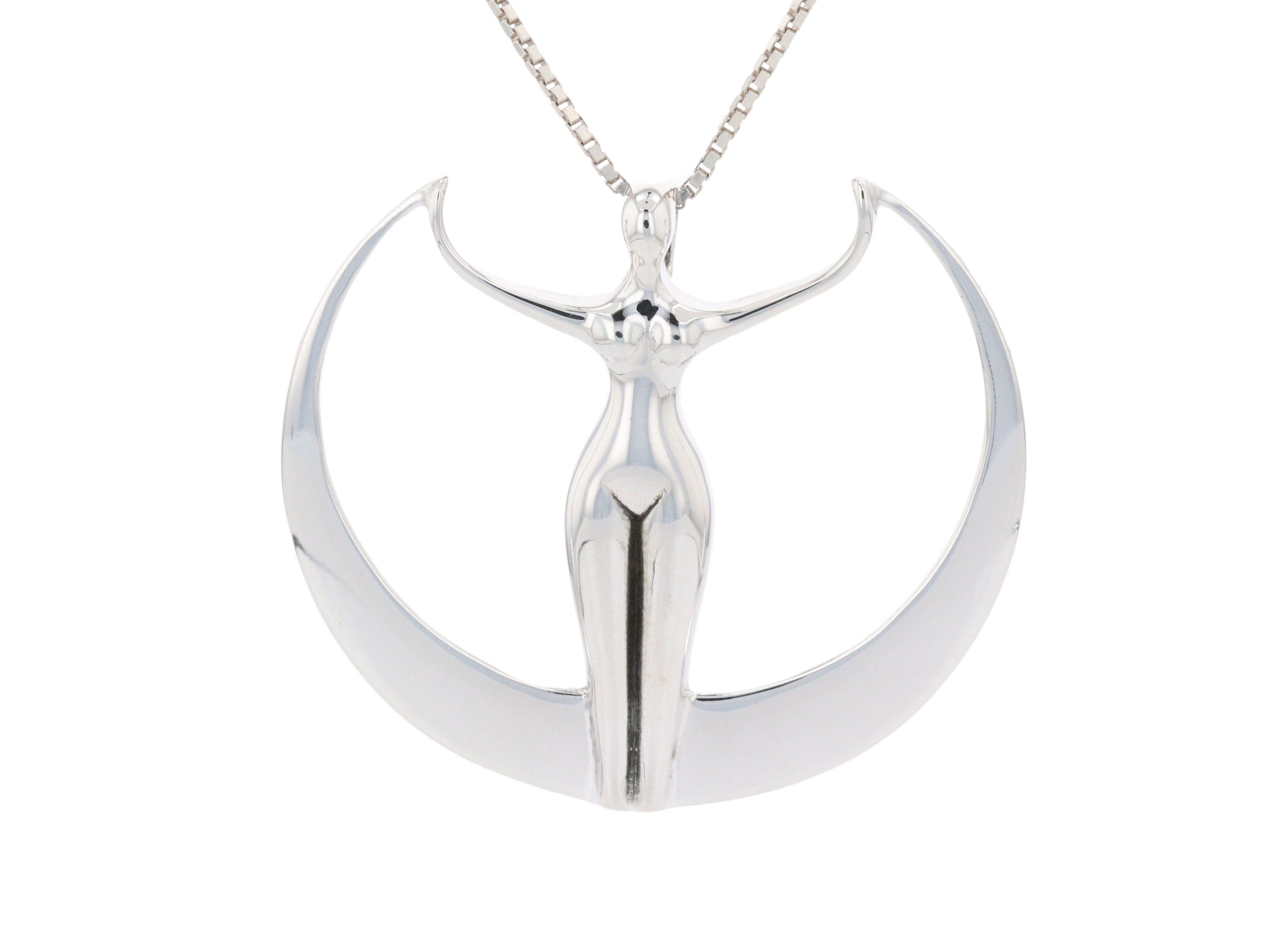 Silver Moon Goddess Necklace - Etsy