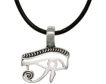 Jewelry Trends Pewter Udjat Eye of Horus Egyptian Pendant with 18 Inch Black Leather Cord Necklace
