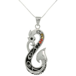 Viking Dragon Tail Celtic Knot Sterling Silver Pendant Necklace with Austrian Crystals | Jewelry Trends