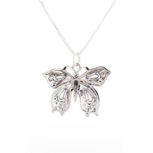 Victorian Butterfly Sterling Silver Pendant Necklace 18&quot; | Jewelry Trends