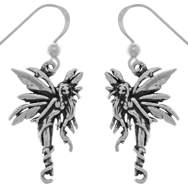 Jewelry Trends Firefly Fairy Sterling Silver Dangle Earrings by Artist Amy Brown