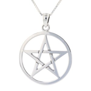 Pentacle Pentagram Star Sterling Silver Pendant Necklace 18&quot; | Jewelry Trends
