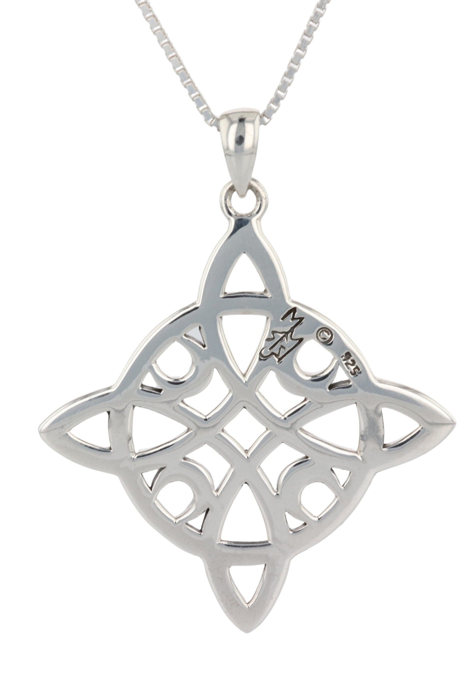Jewelry Trends Sterling Silver Celtic Quaternary Moon Luck Knot Pendant ...